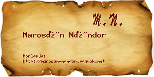 Marosán Nándor névjegykártya