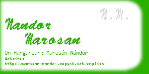 nandor marosan business card